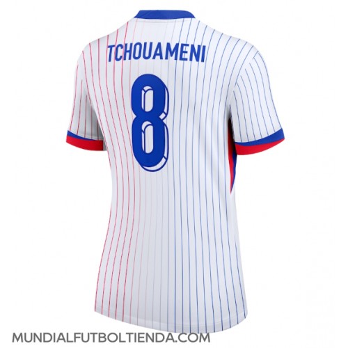 Camiseta Francia Aurelien Tchouameni #8 Segunda Equipación Replica Eurocopa 2024 para mujer mangas cortas